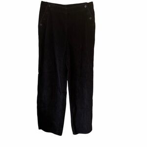 J. Jill 100% Cotton Black Wide Leg‎ Corduroy Pants (Size 8)